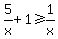 5%2Fx+%2B+1+%3E=+1%2Fx