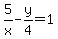 5%2Fx-+y%2F4=1