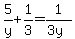 5%2Fy%2B1%2F3=1%2F%283y%29