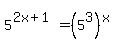 5%5E%282x%2B1%29+=+%285%5E3%29%5Ex