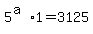 5%5E%28a%29%2A1+=+3125