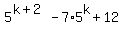 5%5E%28k%2B2%29+-+7%2A5%5Ek+%2B+12