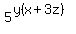 5%5E%28y%28x%2B3z%29%29