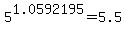 5%5E1.0592195+=+5.5