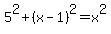 5%5E2%2B%28x-1%29%5E2=x%5E2