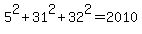 5%5E2%2B31%5E2%2B32%5E2=2010