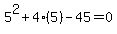 5%5E2%2B4%285%29-45=0