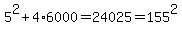 5%5E2%2B4%2A6000=24025=155%5E2