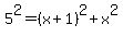5%5E2=%28x%2B1%29%5E2%2Bx%5E2