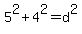 5%5E2+%2B+4%5E2=d%5E2