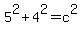 5%5E2+%2B+4%5E2+=+c%5E2