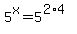 5%5Ex=5%5E%282%2A4%29