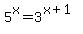 5%5Ex+=+3%5E%28x%2B1%29