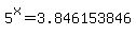 5%5Ex+=+3.846153846