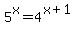 5%5Ex+=+4%5E%28x%2B1%29