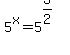 5%5Ex+=+5%5E%283%2F2%29