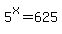 5%5Ex+=+625