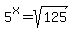 5%5Ex+=+sqrt%28125%29