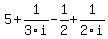 5+%2B+1%2F3i+-+1%2F2+%2B+1%2F2i