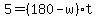 5+=+%28180+-+w%29%2At