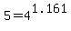 5+=+4%5E1.161