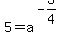 5+=+a%5E%28-3%2F4%29