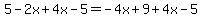 5-2x%2B4x-5=-4x%2B9%2B4x-5
