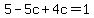 5-5c%2B4c=1