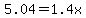 5.04+=+1.4x