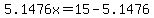 5.1476x+=+15-5.1476+