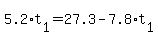 5.2%2At%5B1%5D+=+27.3+-+7.8%2At%5B1%5D