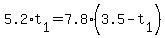 5.2%2At%5B1%5D+=+7.8%283.5+-+t%5B1%5D%29