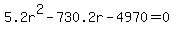 5.2r%5E2-730.2r-4970=0