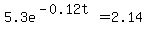 5.3e%5E%28-0.12t%29=2.14
