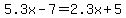 5.3x-7=2.3x%2B5