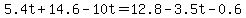 5.4t%2B14.6-10.0t=12.8-3.5t-0.6