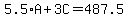 5.5%2AA+%2B+3C+=+487.5