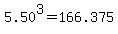 5.50%5E3=166.375