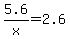 5.6%2Fx+=+2.6