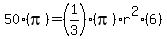 50%28pi%29=%281%2F3%29%28pi%29r%5E2%286%29