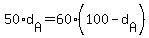 50%2Ad%5BA%5D+=+60%28100+-+d%5BA%5D%29