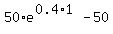 50%2Ae%5E%280.4%2A1%29-50