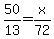 50%2F13+=+x%2F72
