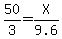 50%2F3=X%2F9.6