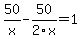 50%2Fx-50%2F2x=1