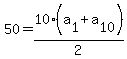 50=10%28a%5B1%5D%2Ba%5B10%5D%29%2F2