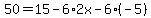 50=15-6%2A2x-6%2A%28-5%29