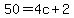 50+=+4c+%2B+2