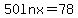 50+ln+x=78