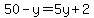50-y=5y%2B2